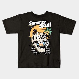 Summer Skull Concept Vector Art Kids T-Shirt